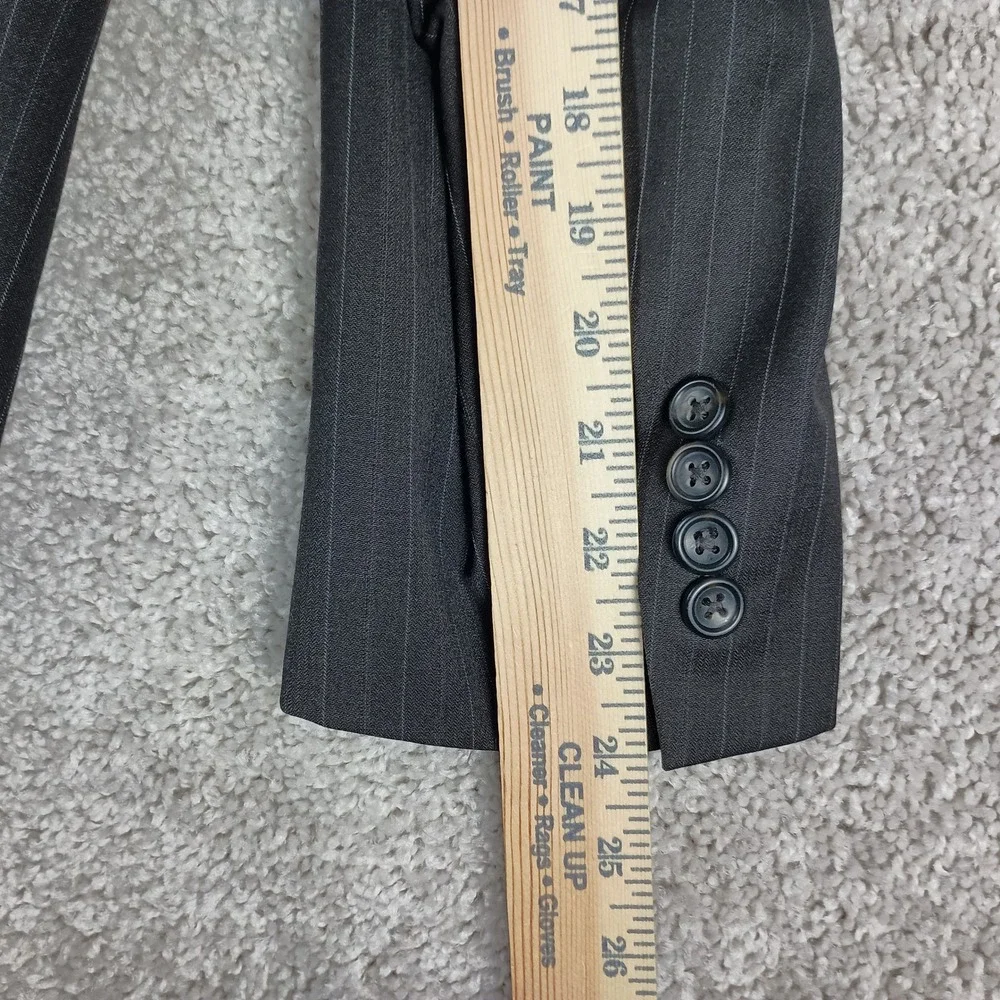 Pronto Uomo Blazer 42 Short Mens Charcoal Grey Pinstripe 100% Woo